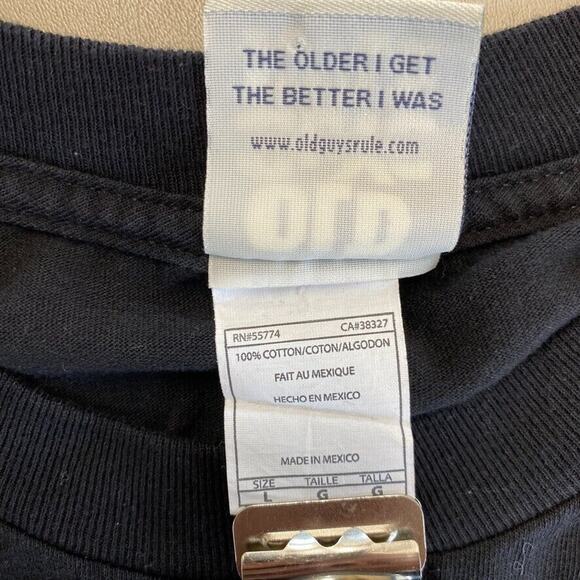 Old Guys Rule Tshirt Mens Large Black Graphic Larry Curly Mo Tee Short Sleeve - Picture 3 of 10